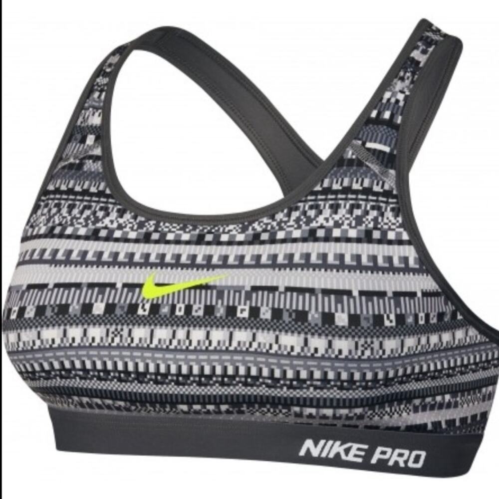 0265 Nike Pro Padded sports Bra Small Racer Back Volt